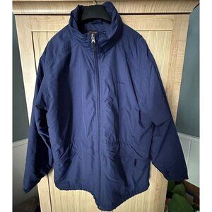 L.L. Bean Vintage Navy Blue Parka Mens Size Large Mid Weight Coat Jacket